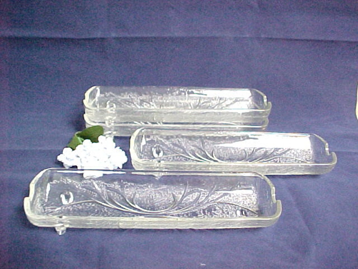 Vintage Corn on the Cob Glass Holders 4 Pebble Leaf Pattern Etsy