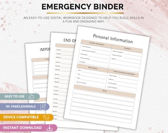Family Emergency Planner Printable | Digital Emergency Binder PDF