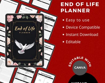 End of Life Planner Printable, Legacy Organizer (PDF)