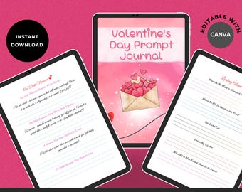 Valentine's Day Couples Journal Prompts, Relationship Communication Kit (Digital Download)