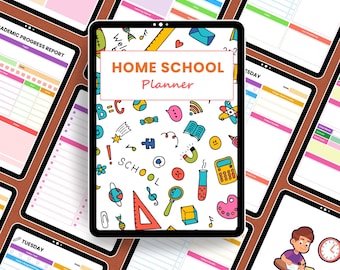 Planificador imprimible para la educación en casa, seguimiento del currículo, planes de lecciones (PDF)