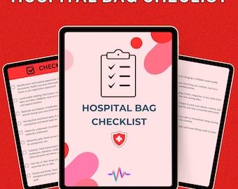 Hospital Bag Checklist, Printable Hospital Bag List, Labor and Delivery Checklist, Pregnancy Essentials Guide