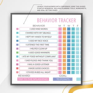 Kids Chore Chart Printable | Responsibility Tracker Checklist Digital ...