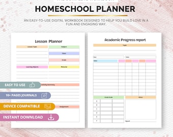 Thuisschoolplanner | Les-, aanwezigheids- en leerplantracker (digitale pdf)
