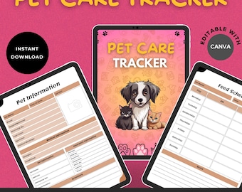 Pet Care Planner, Health Tracker, Vet Visit Log (PDF)