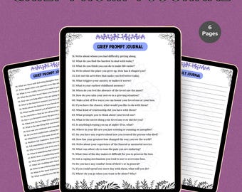Grief Prompt Journal, Printable Grief Workbook, Healing After Loss Journal, Guided Grief Prompts, Mental Health Printable Journal