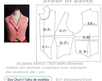 Blusa Tipo chaleco con solapa