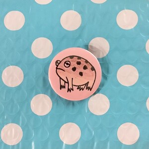 Hand Drawn Desert Rain Frog Pin 1.5”