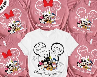 Camisetas personalizadas de vacaciones familiares de Disney 2026, camisetas a juego de Mickey y Minnie