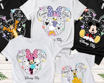 Camiseta personalizada de todos los personajes de Disney • Camiseta a juego para toda la familia • Elige cualquier personaje 2026