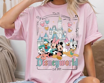 Comfort Colors Disney World T-Shirts, Micky und Friends Schloss T-Shirt · Disney Urlaub 2026 Benutzerdefinierte Shirt