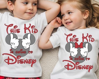 Camiseta "Este niño va a Disney", camiseta de viaje para niños de Mickey o Minnie