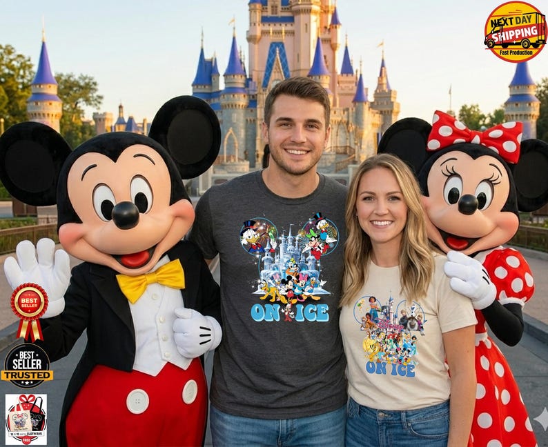 Camiseta personalizada de Disney On Ice 2026, camiseta personalizada del espectáculo Encanto de Frozen, camiseta de viaje familiar de Mickey y Minnie On Ice de Bella Canvas Tees imagen 7