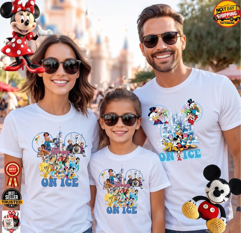 Camiseta personalizada de Disney On Ice 2026, camiseta personalizada del espectáculo Encanto de Frozen, camiseta de viaje familiar de Mickey y Minnie On Ice de Bella Canvas Tees imagen 4