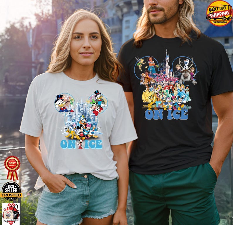 Camiseta personalizada de Disney On Ice 2026, camiseta personalizada del espectáculo Encanto de Frozen, camiseta de viaje familiar de Mickey y Minnie On Ice de Bella Canvas Tees imagen 6