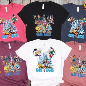 Camiseta personalizada de Disney On Ice 2026, camiseta personalizada del espectáculo Encanto de Frozen, camiseta de viaje familiar de Mickey y Minnie On Ice de Bella Canvas Tees imagen 1