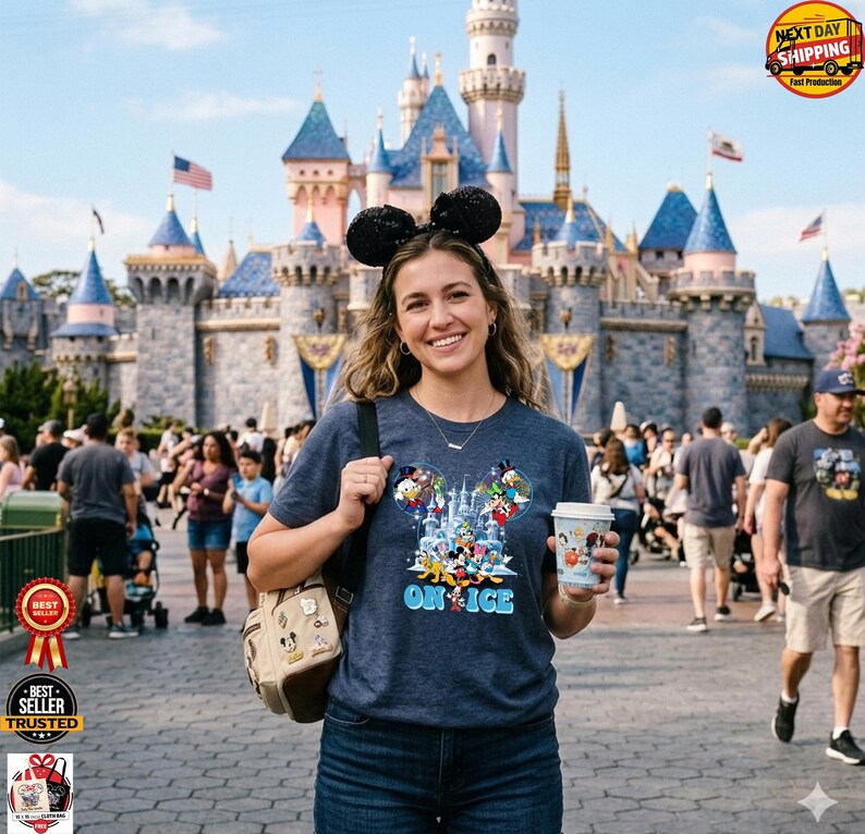 Camiseta personalizada de Disney On Ice 2026, camiseta personalizada del espectáculo Encanto de Frozen, camiseta de viaje familiar de Mickey y Minnie On Ice de Bella Canvas Tees imagen 8