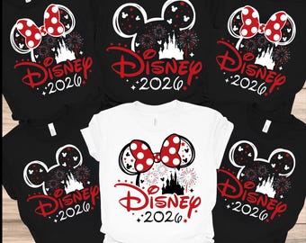 Camiseta personalizada para vacaciones familiares en Disneyland 2026, camiseta a juego para toda la familia, camiseta del castillo mágico