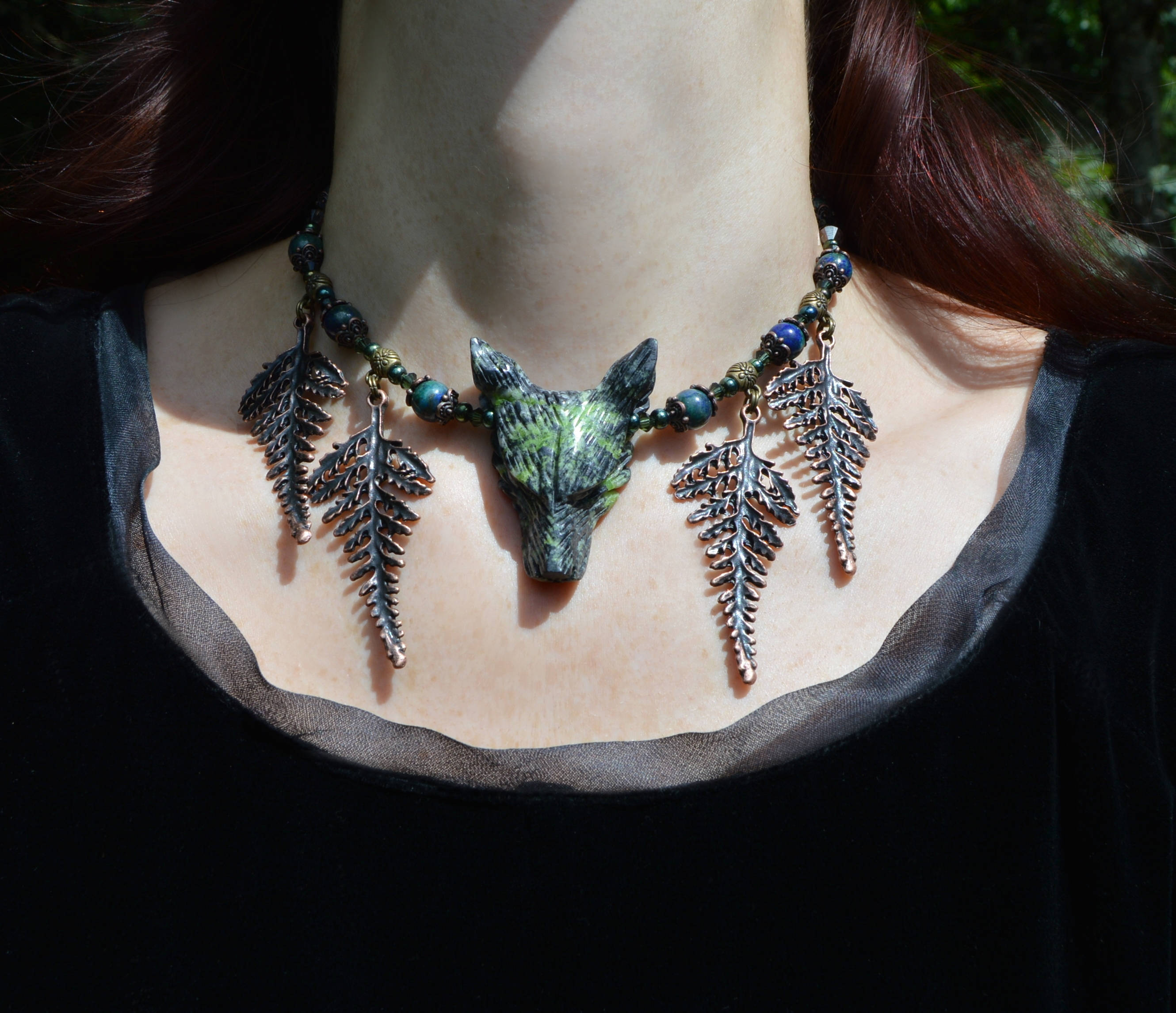 Forest elf necklace elven jewelry w bracken fern leaf Etsy