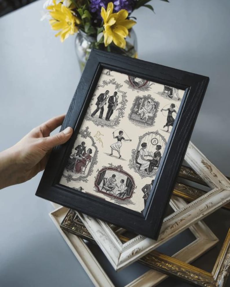 Harlem Renaissance Pattern Frame Harlem Nights Seamless Pattern File - Etsy