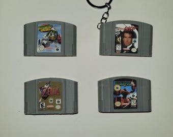 Custom N64 Game Cartridge Keychain - Retro Gamer Personalized Gift