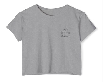 Ghostly Strength Festival Crop Top - Cute Gym Wear, Fitness Apparel, Halloween Style, Trendy Crop Tee, Women's Workout Shirt