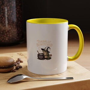 Toadally Bewitched Mug, Witchy Toad Halloween Mug, Cottagecore Witch Cauldron Coffee Cup, Vintage Storybook Halloween Gift
