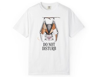 Do Not Disturb Bat Shirt, Funny Halloween T-Shirt, Sleepy Bat Vintage Tee, Spooky Season Gift, Cute Bat Lover Shirt