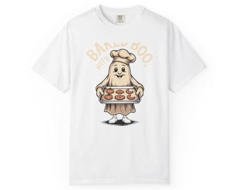 Baked With Boo Ghost Shirt, Funny Halloween Baking T-Shirt, Cute Ghost Cookie Tee, Spooky Season Bakery Gift