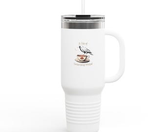 A Sip Of Something Wicked Crow Travel Mug, Halloween Tumbler 40oz, Gothic Raven Teacup Tumbler, Witchy Fall Gift, Spooky Season Cup