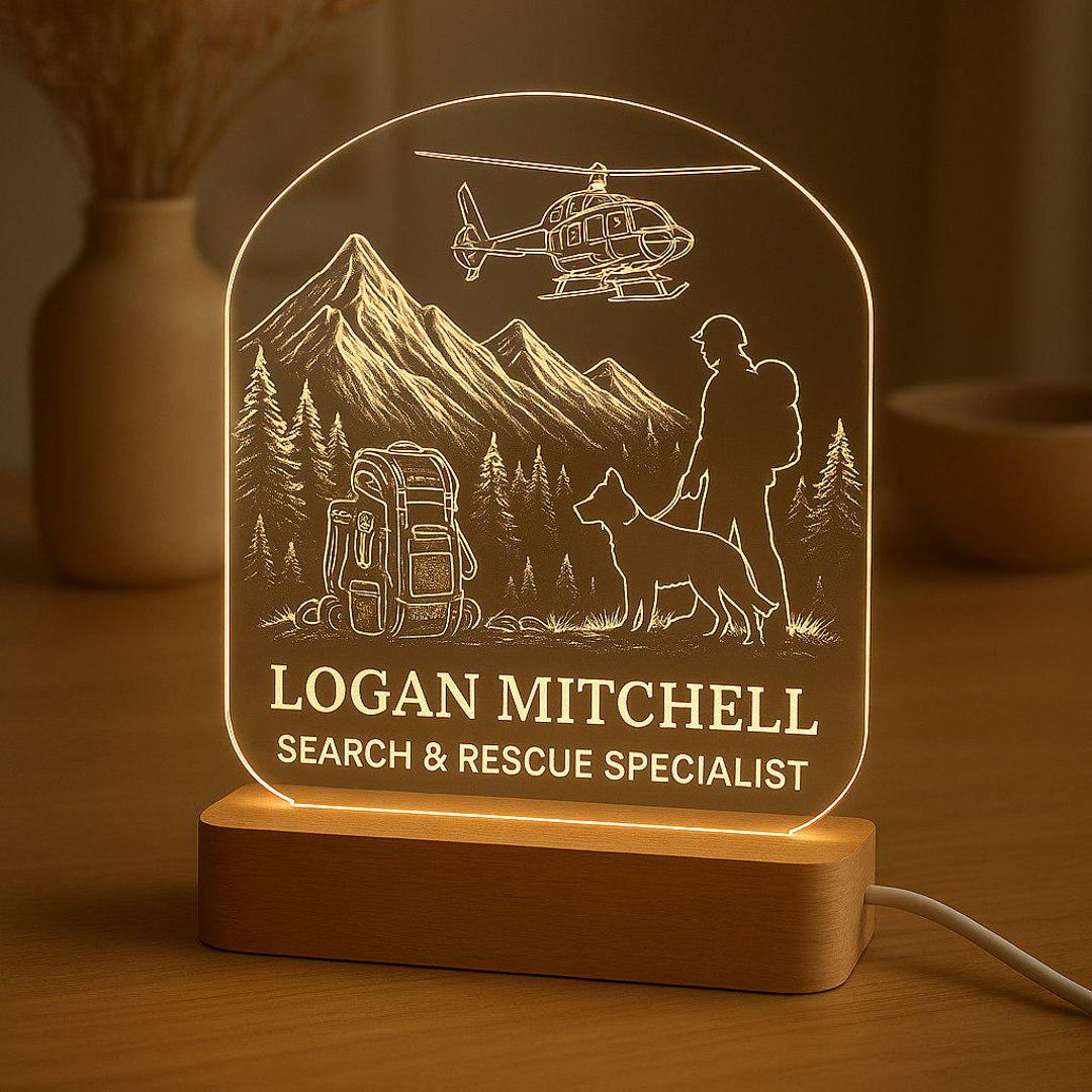 Light Rescue Graphics Personalized Search and Rescue LED Night Light, Engraved Acrylic - Etsy