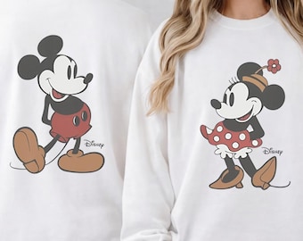 Retro Mickey Mouse Png File, Disney Mickey Minnie Mouse Classic Pose Couple Png, Disney Couple Matching Png, Couple Gift, Disneyland Png