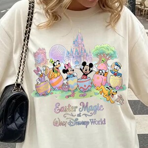 Vintage Easter Magic at Walt Disney World Shirt Design: Mickey and Friends Ester Png Disneyworld Happy Easter 2026 Outfits Png Mickey Rabbit