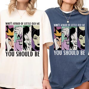 Vem är rädd för lilla gamla mig PNG, Disney Villains PNG-fil, digital nedladdning av klassisk Disney Villains skjortdesign bild 1