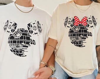 Star Wars Disney PNG, Mickey Death Star PNG File, Minnie & Mickey Death Star Shirt Design, Star Wars Couple Digital Download