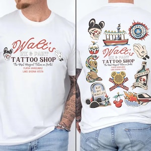 Walt's Ink & Paint Tattoo Shop Tee, Retro Magic Kingdom Flash Design (Digital Download)