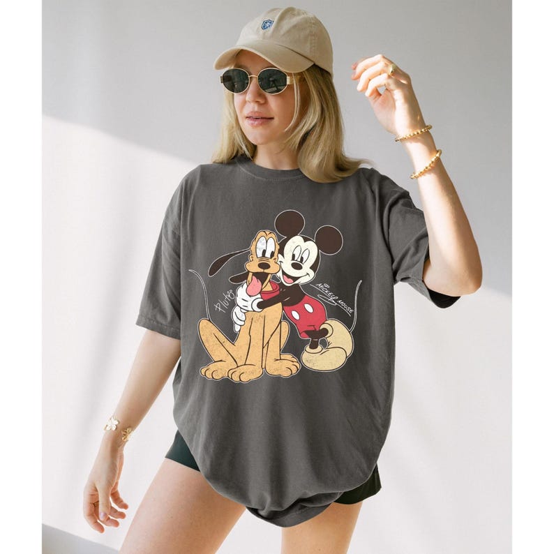 Mickey Mouse PNG File, Mickey & Pluto Best Friends PNG, Vintage Disney Cartoon Tee Design, Cute Mickey Pluto PNG, Retro Mickey Mouse image 6