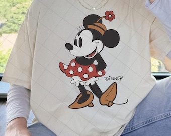 Cute Minnie Mouse Classic Sketch Cute Vintage Portrait PNG, Retro Disney Trip PNG, Vintage Minnie Png, Disney Family Vacation Trip PNG