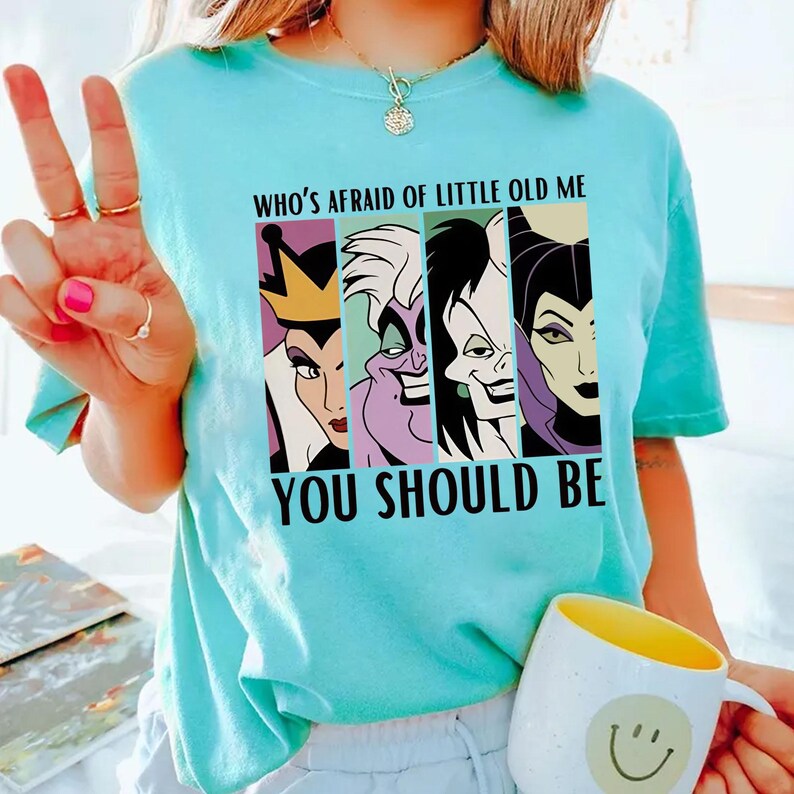 Vem är rädd för lilla gamla mig PNG, Disney Villains PNG-fil, digital nedladdning av klassisk Disney Villains skjortdesign bild 3