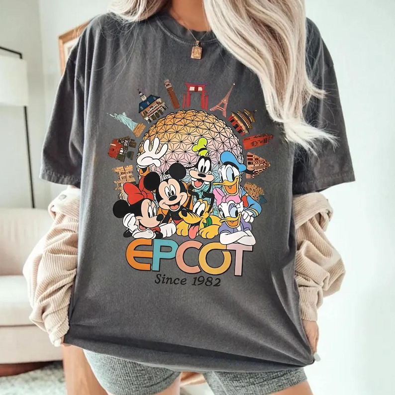 Disney Epcot World Png, Mickey & Friends 1982 Png, Mickey Mouse, Minnie e Mickey Disneyland Family Trip, Disney Matching Digital Download immagine 2