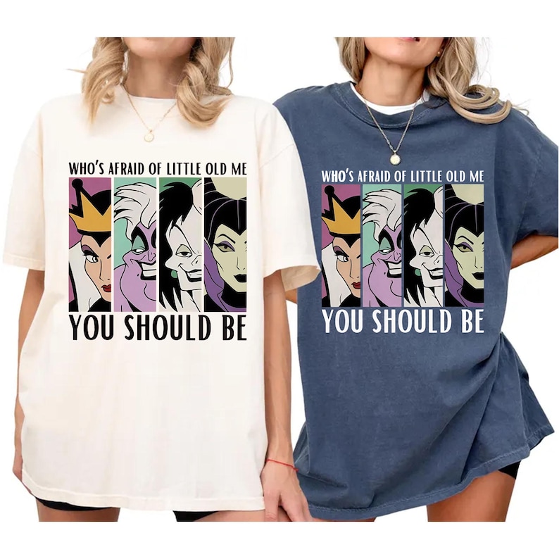 Vem är rädd för lilla gamla mig PNG, Disney Villains PNG-fil, digital nedladdning av klassisk Disney Villains skjortdesign bild 1