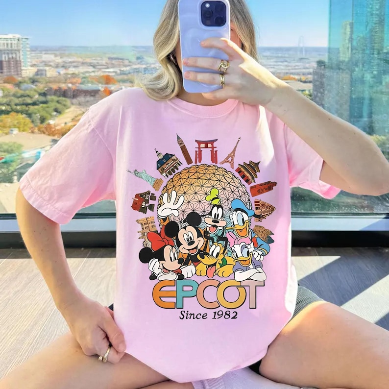 Disney Epcot World Png, Mickey & Friends 1982 Png, Mickey Mouse, Minnie e Mickey Disneyland Family Trip, Disney Matching Digital Download immagine 1