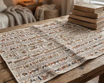 Tapiz de Bayeux en una sola imagen. Tapiz de pared tejido.