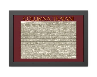 Póster enmarcado de los relieves de la columna de Trajano / Arte mural de historia militar romana