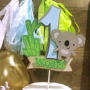 Koala Bear, 1st Birthday, Boy, Name, Age, Smash Cake Topper