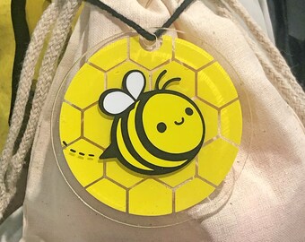 Bee, Mommy to Bee, Bee Baby Shower, Acrylic Round Favor Tag