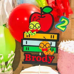 Bookworm Personalized Cake Topper