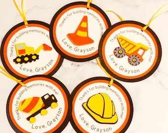 Construction Personalized Favor Tags