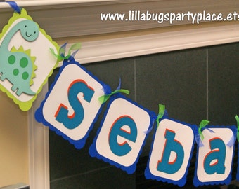 Boy Dinosaur Personalized Name Banner