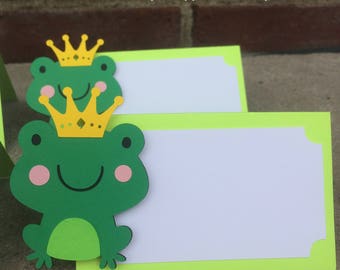 Frog Prince Party, Frog Party, Frog Prince Baby Shower, Food Label, Place Card